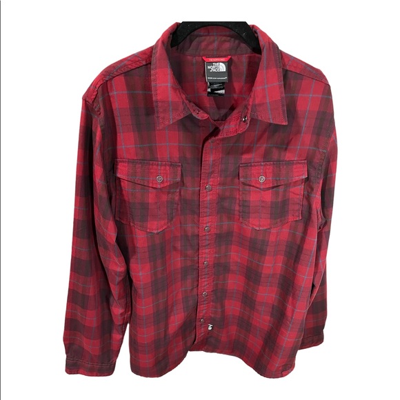 The North Face Other - The North Face Red Plaid Outdoor Long Sleeve Snap Closure Size Large
